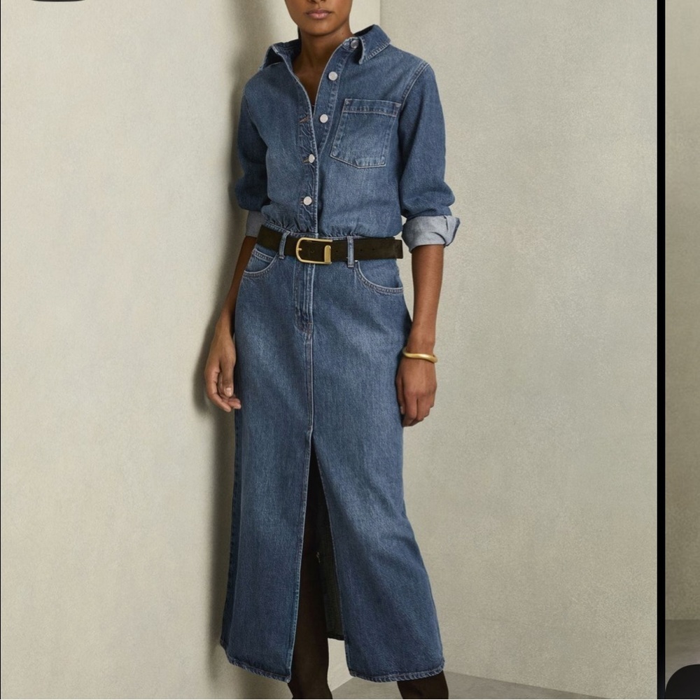 Elegant Denim Midi Dress